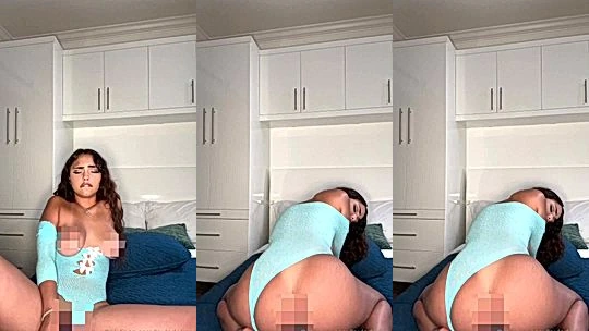 layladeline dildo riding in her blue bodysuit