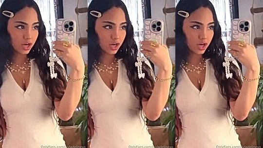 layladeline showing off her big tits in white dress