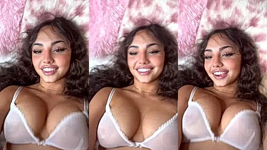 layladeline bouncing her big tits in white bra