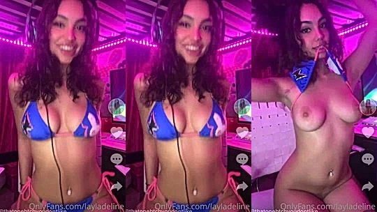 layladeline flashing her naked big tits on webcam show