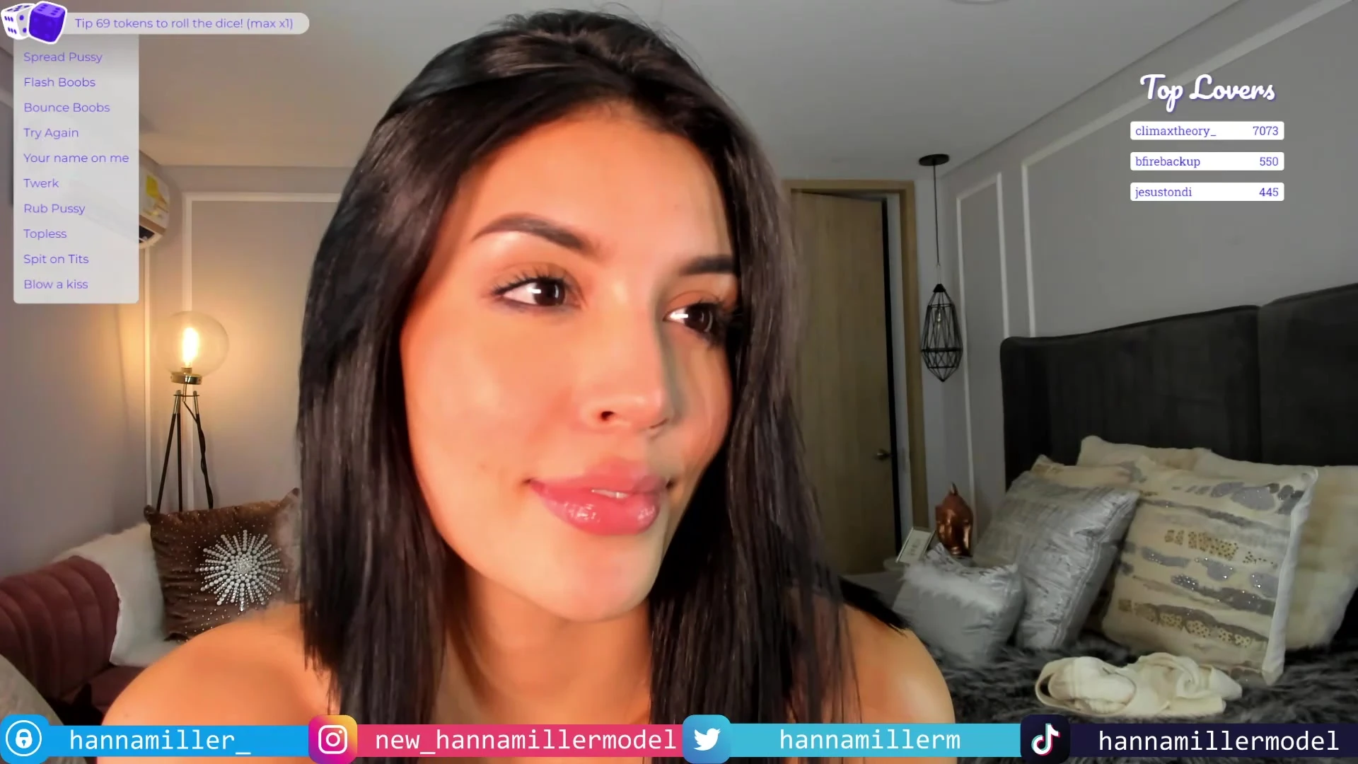 Hanna Miller teasing her naked tits on her livestream