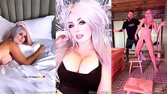 Beautiful Slut Jessica Nigri big titty teasing on livestream