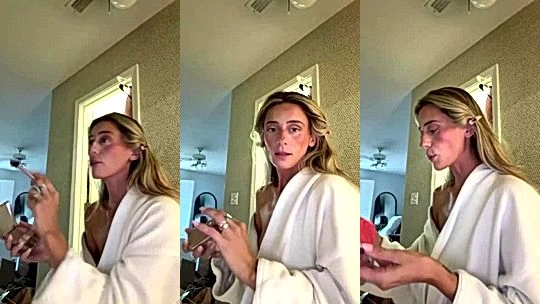 Madeline Hope flashing her big tits in the bathroom