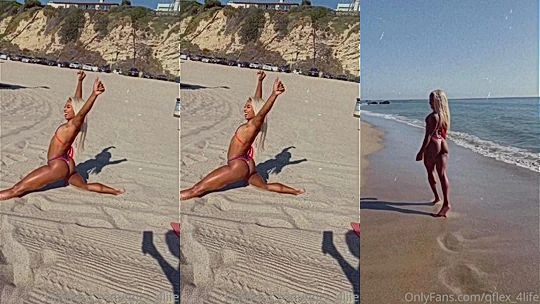 Qimmah Russo showing off her booty on the beach