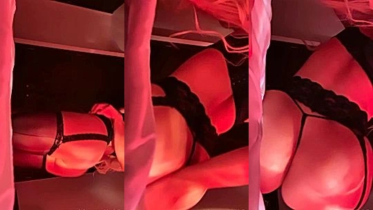 Horny Slut Daniella Chavez twerking her big booty in red room