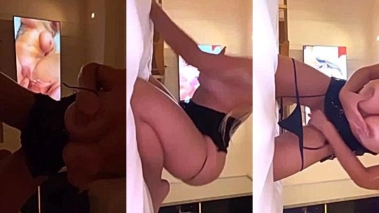 Hot Babe Daniella Chavez pussy play watching porn