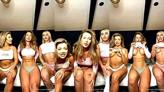 Eliza rose watson three sexy chicks teasing their fit body