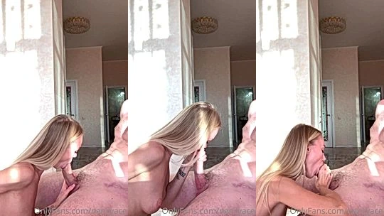 Beautiful Slut Nancy Ace sucking cock in sunlight