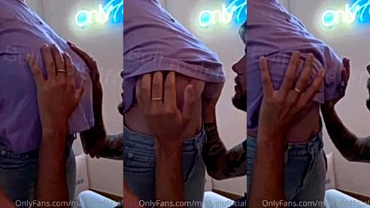 Horny Babe Mady Gio allowing her number one fan suck her tits