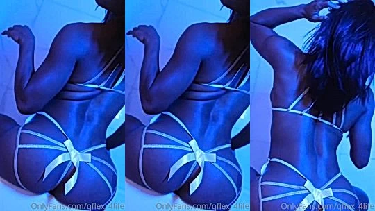 Qimmah Russo teasing in her ribbon string lingerie