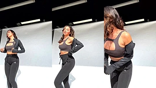 Ana Cheri teasing her big tits in gym wear
