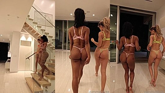 Qimmah Russo two fit chicks in lingerie teasing