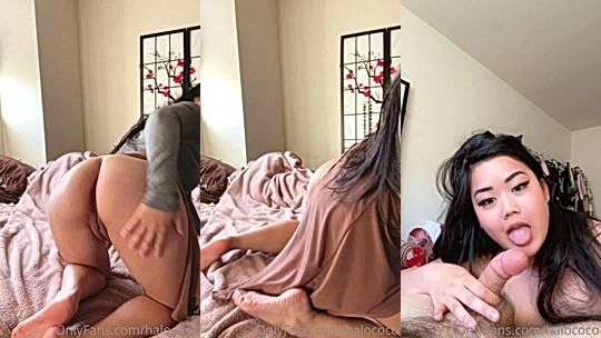 Halococo sucking her boyfriends morning wood!