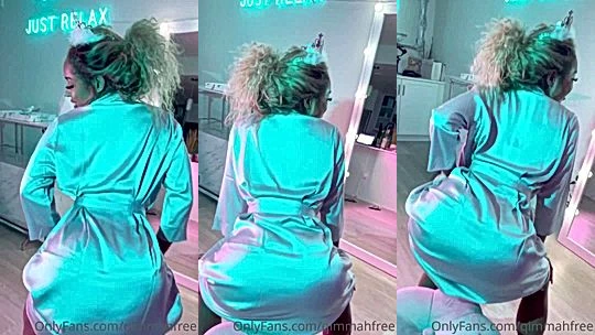 Qimmah Russo shaking her booty in silk gown