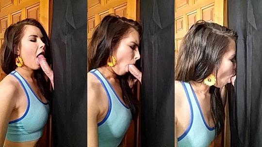Railey Diesel deepthroating a cock in gloryhole! DankFap