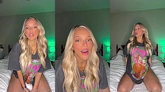 Abby Rao striptease from her t-shirt