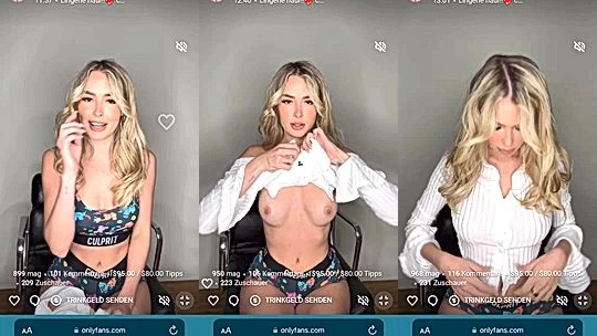 Horny Girl Elena Kamperi flashing her naked tits on webcam