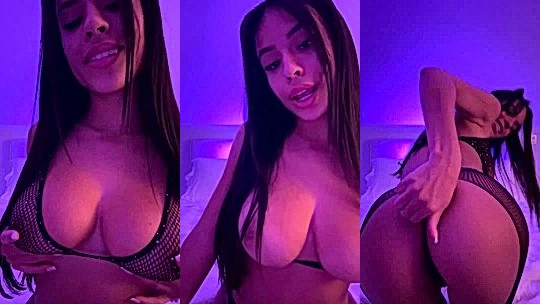 Autumn falls fingering her pussy in fishnet lingerie