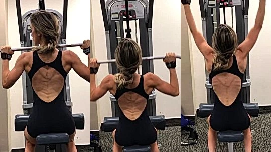 hot girl Anllela Sagra showing off her fit back in the gym