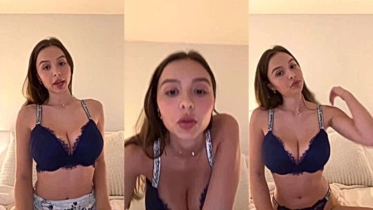 hot babe Sophie Mudd teasing in her purple lingerie