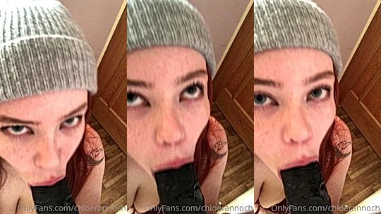 Okichloeo sucking a big black dildo