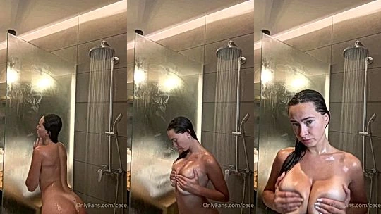 CeCe Rose teasing her wet body in the steamy bathroom