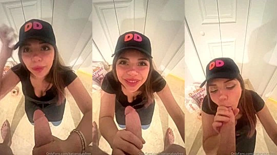 Katiana Kay sucking cock as the delivery girl