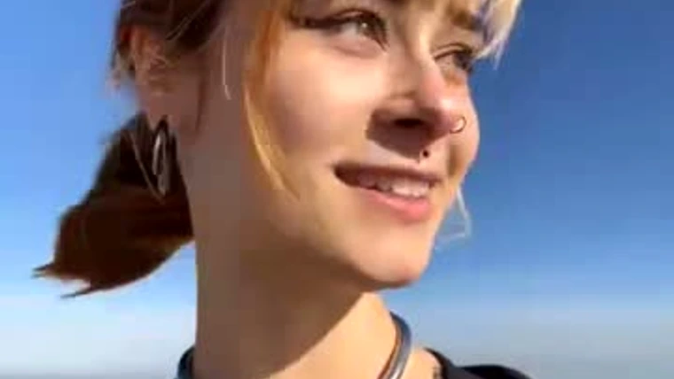 sexy girl Sallydinosaur flashing her tits outdoors