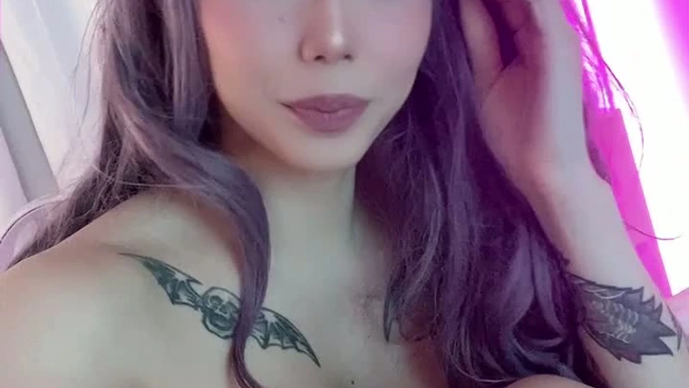 MobileSuitStella teasing her naked tits in the red room