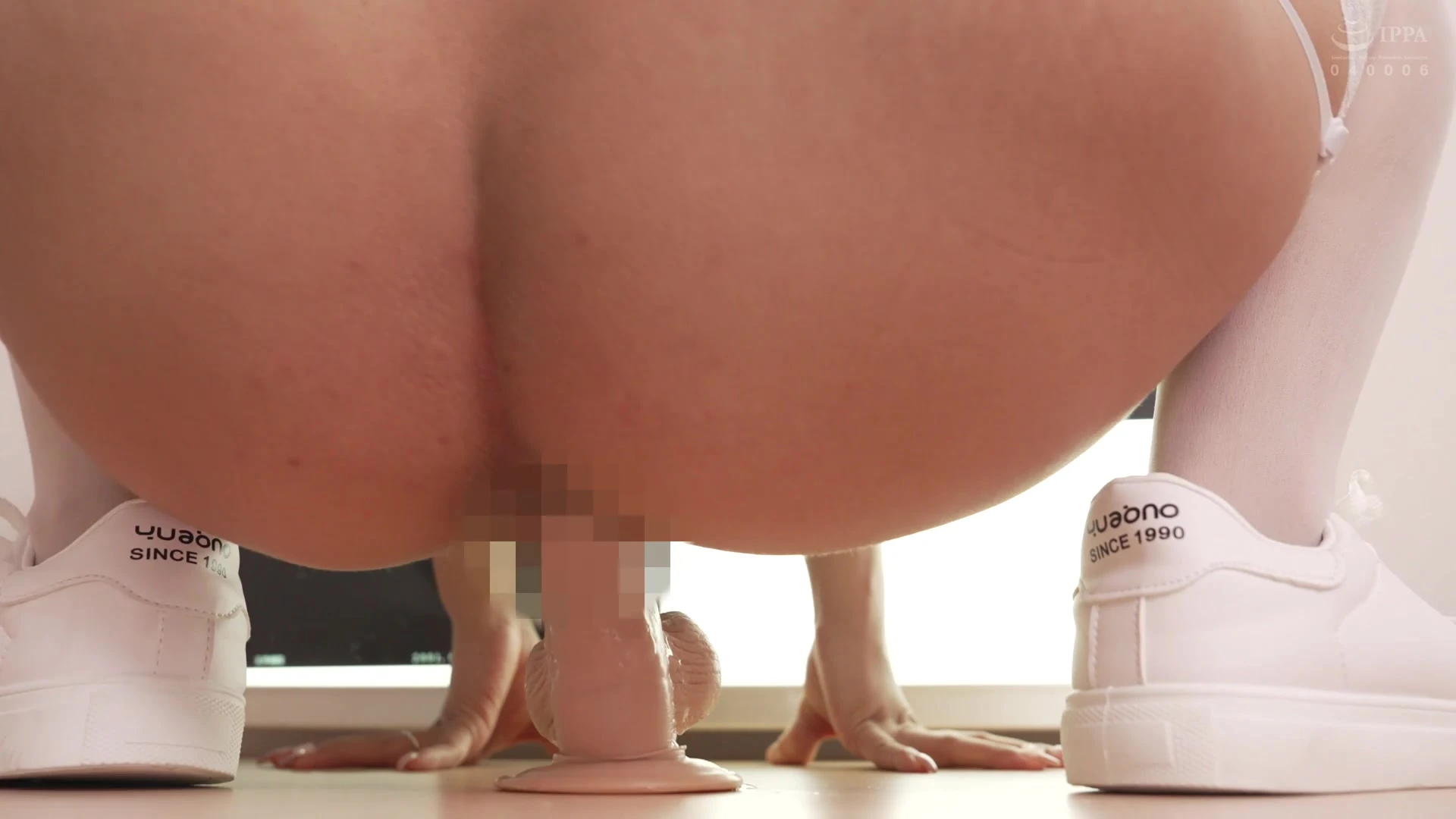 Hana Himesaki riding a dildo wearing shoes
