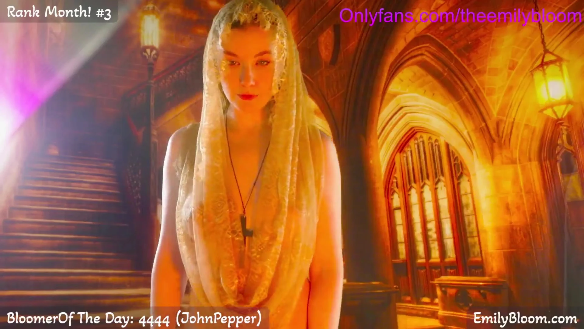 Emily Bloom teasing her tits as a sexy nun