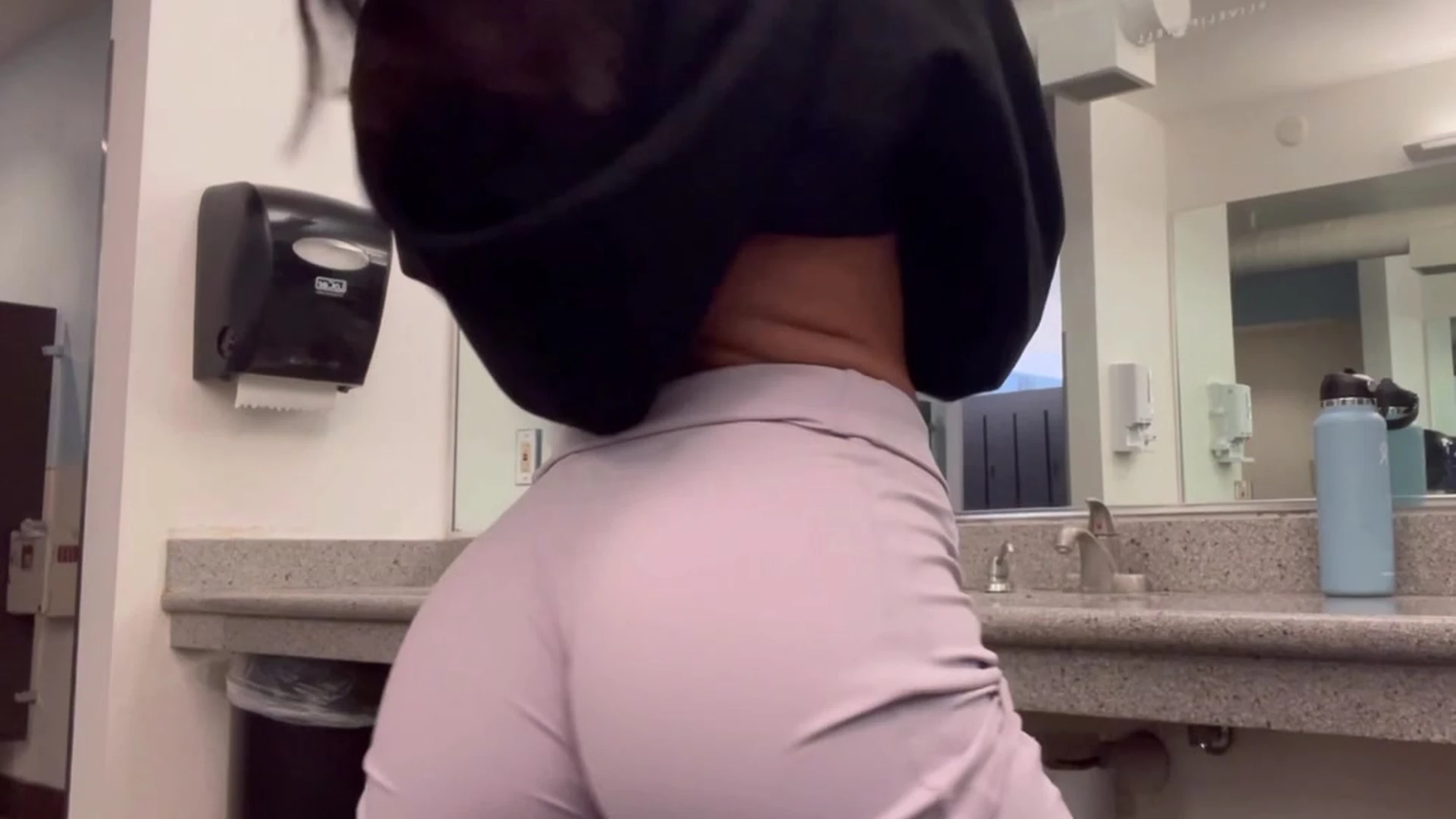 Ehcico teasing her fit booty in the bathroom
