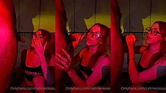 Callmeslooo sucking cock wearing glasses