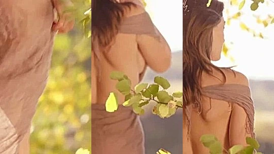 Olga Kobzar naked teasing in nature