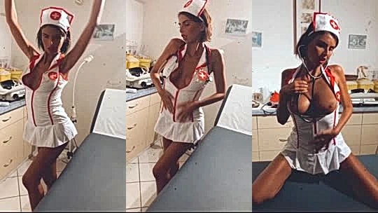 Laura Giraudi teasing in her sexy nurse cosplay