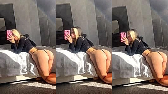 Tahlia Hall showing off her huge ass in the sun