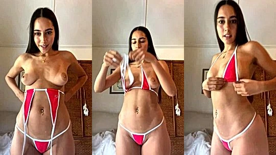 hot slut Izzy Green lingerie try-on-haul online