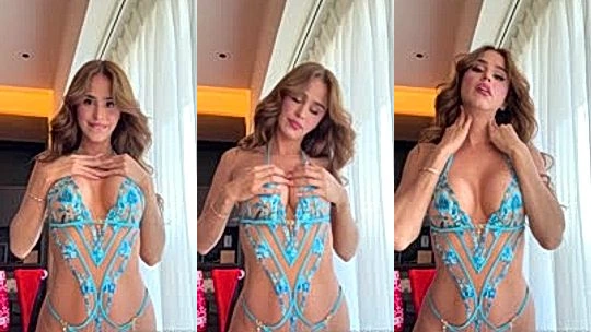 Yanet Garcia teasing in her sexy lingerie