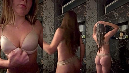 Piper Rockelle washing up naked in the shower