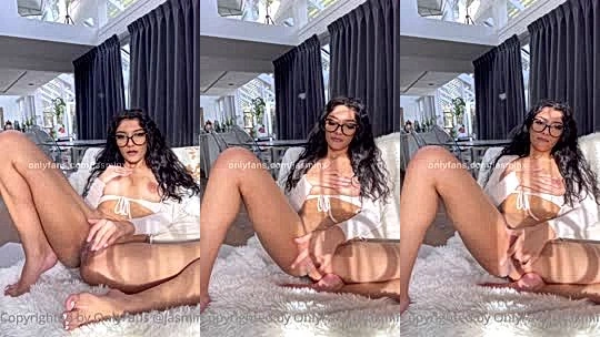 Jasminx masturbation wearing glasses