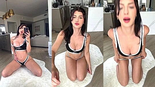 hot girl Queenpussybossv teasing in her black lingerie! DankFap