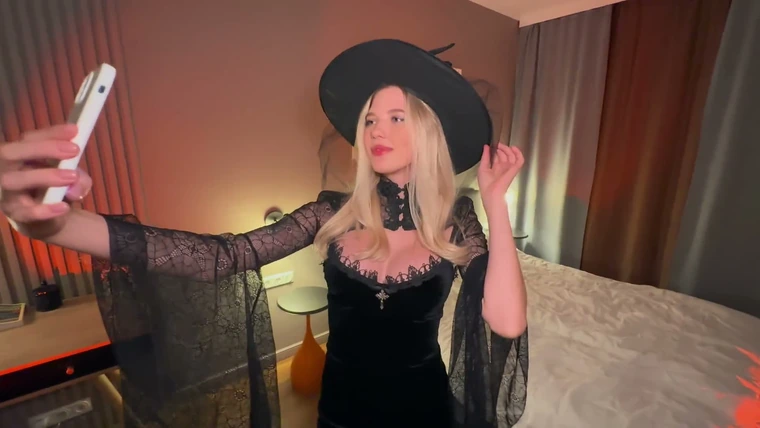 Sexy babe Anastangel sucking and fucking in her witch outfit! DankFap