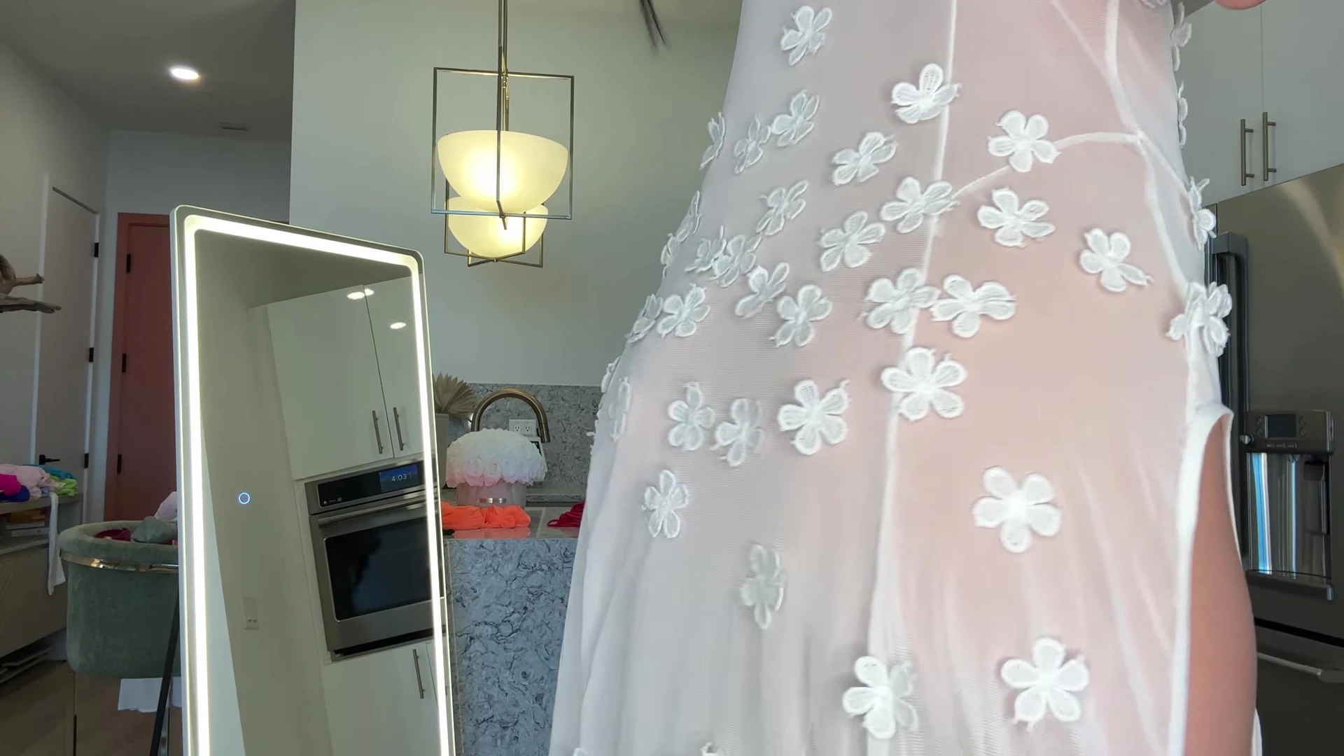 Queenpussybossv teasing in her see-through dress